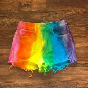 Tie dye Rainbow Denim Shorts